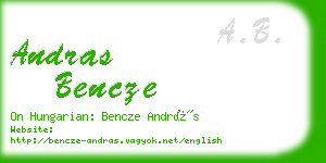 andras bencze business card